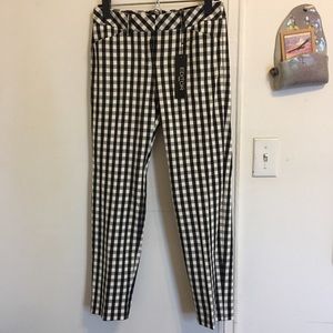 Express Editor Pants - Black & White checkered